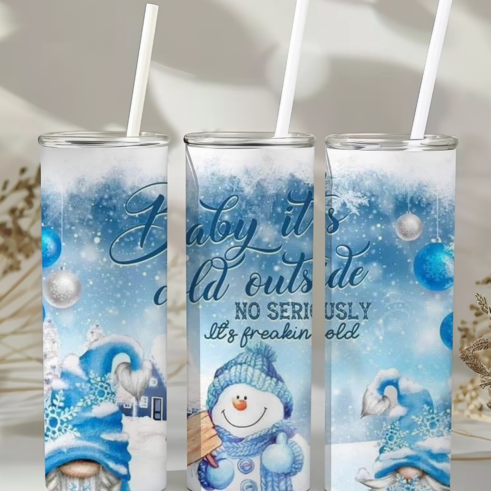 20oz Stainless Steel Tumbler holidays men Baby it’s Cold outside